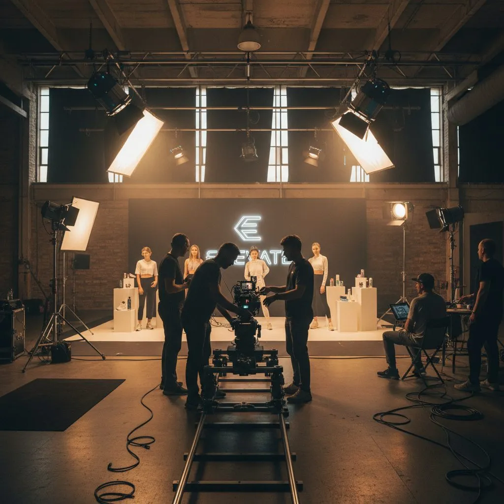 Coulisses tournage vidéo promotionnelle pour une marque