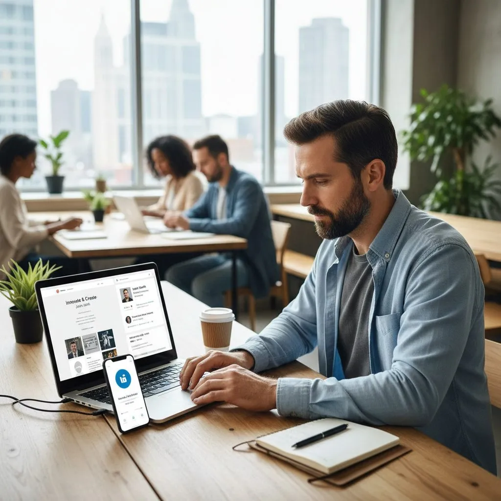 Entrepreneur construisant sa marque personnelle sur les réseaux sociaux
